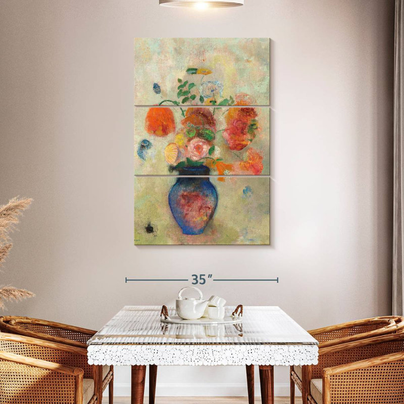 Grand vase Harnek avec fleurs 1912, H 50 po x l 32 po