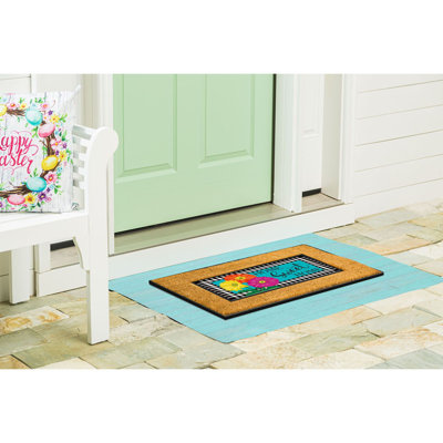 Tapis de porte d'extérieur antidérapant Gerassa Daisy Trio Sassafras 22 "x 10"