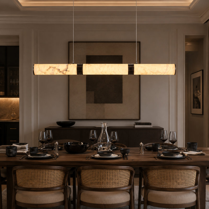 Lustre cylindrique 47,2 "Modern Island, Doré
