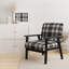 Fauteuil d'appoint à motif tartan en velours blanc et noir