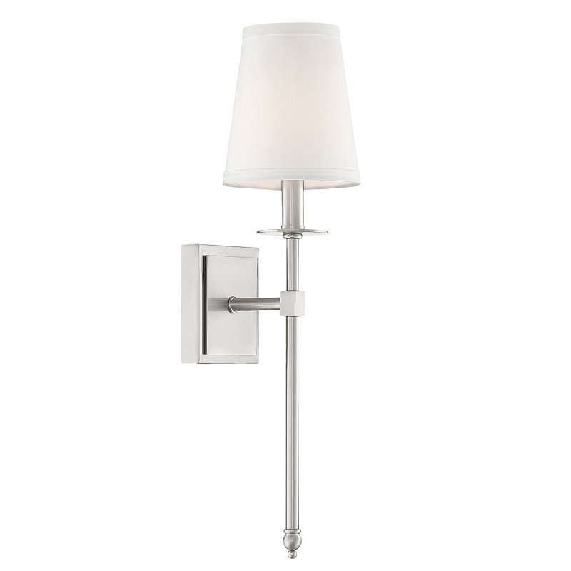 Barrett 1-Light Dimmable Wallchiere, 20" H x 5" W x 5" D, Satin Nickel