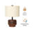 Gren Wooden Table Lamp Round With Shade - White