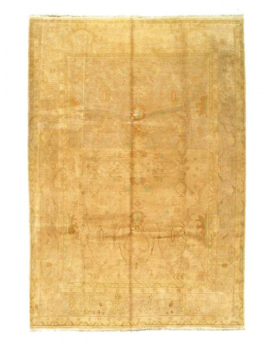 Tapis ivoire en laine de conception unique 12 pi 11 po x 8 pi 11 po Deshiya