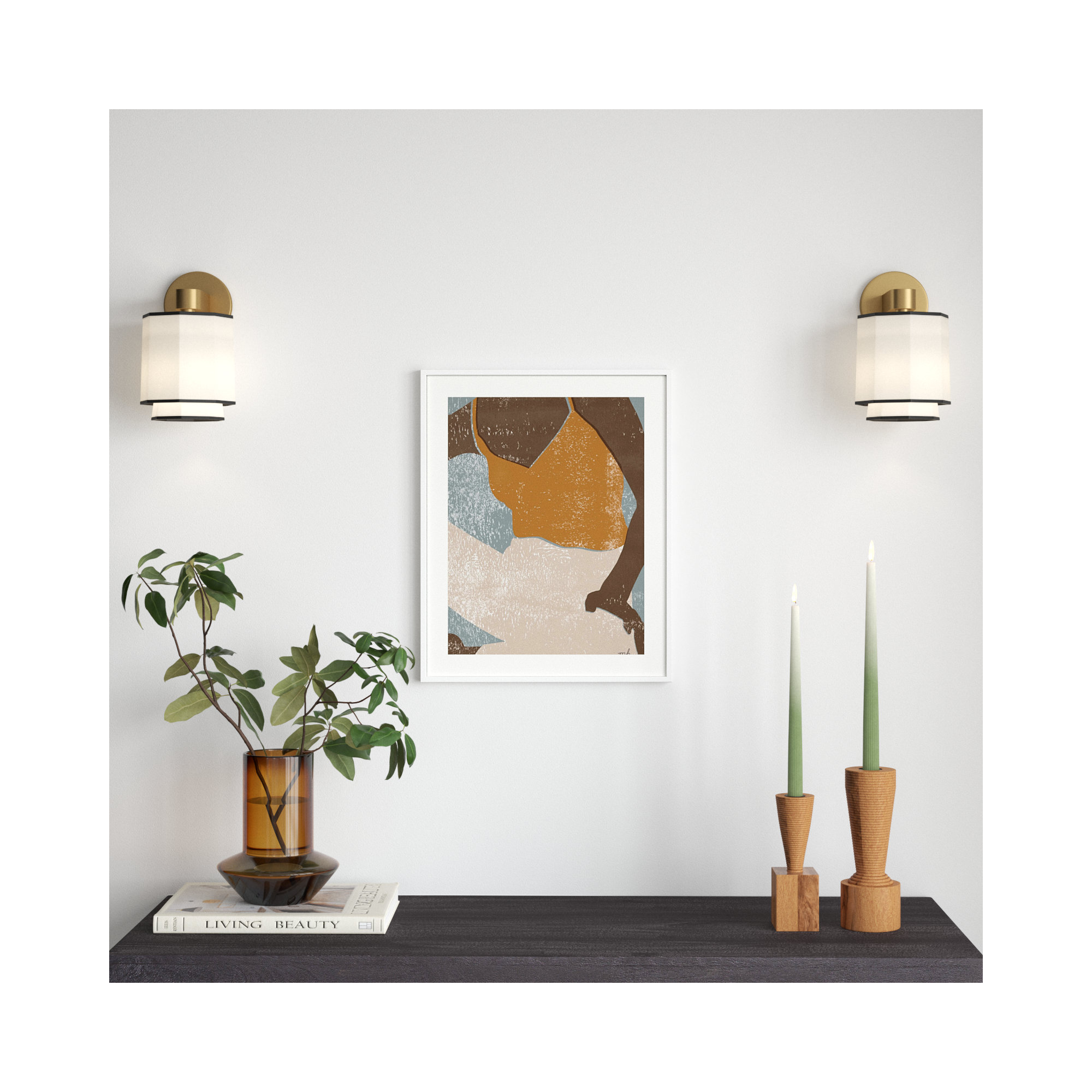 Casual III (Woman) by Moira Hershey, 21" H x 17" W, Black Framed Paper
