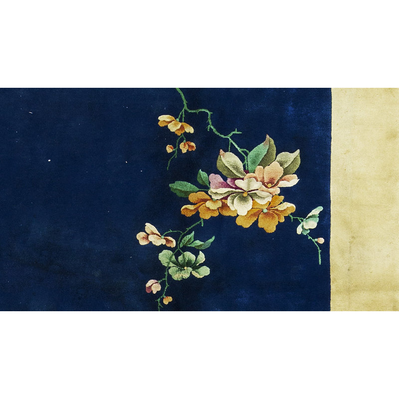 Art Deco Wool Floral Area Rug