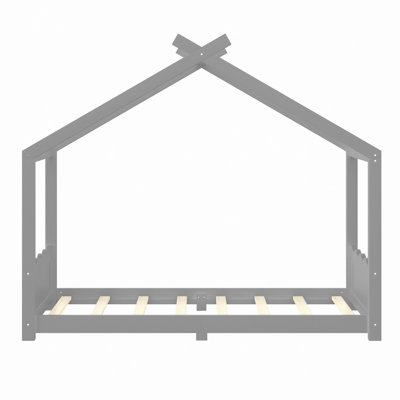 Lit de maison avec lattes de soutien, structure de lit de maison en bois massif, pas de sommier tapissier et structure d'ouverture