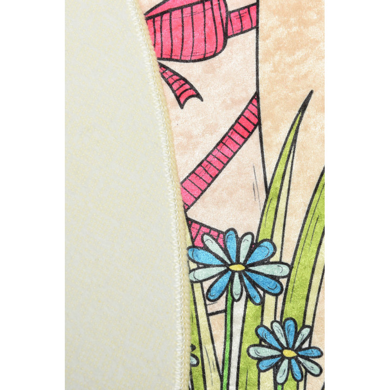 Floral Indoor Rug, Round 4'7"