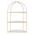 21" X 32" Tiered Decorative Wall Shelf White/Gold - Modern Metal Floating Shelf With Open Storage