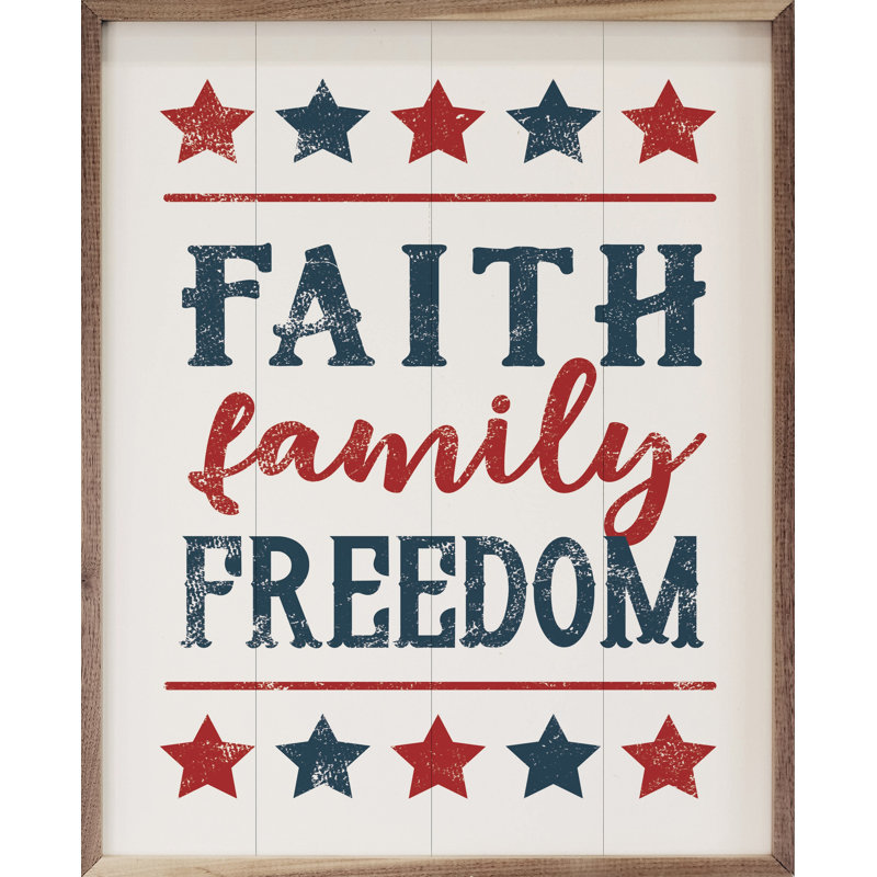 Faith Family Freedom Stars - blanc, H 20 po x l 16 po