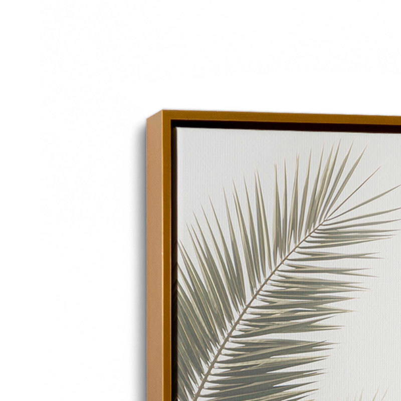 Impression sur toile Palm Grove Bliss, H 36,75 po x l 24,75 po x P 1,75 po, Cadre flottant or poli