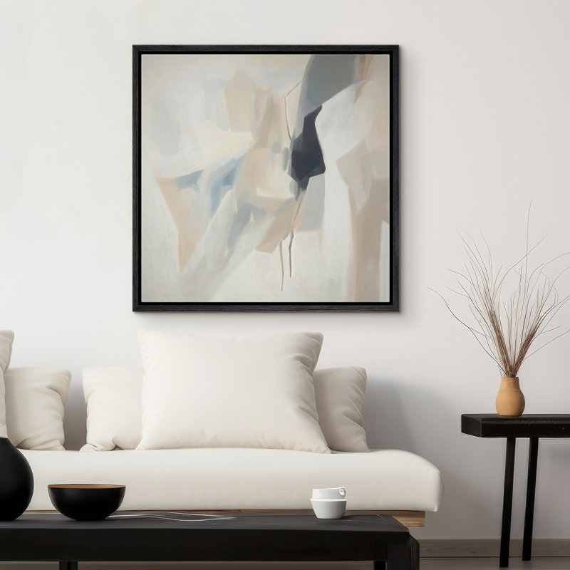 «Minimal Abstract», reproduction d'art sur toile encadrée - formes géométriques neutres et douces pour des intérieurs minimalistes modernes