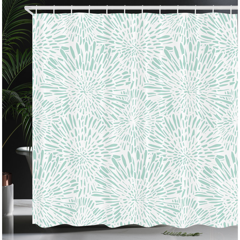 Ensemble de rideau de douche + crochets, Écume de mer pâle, H 75 po x l 69 po