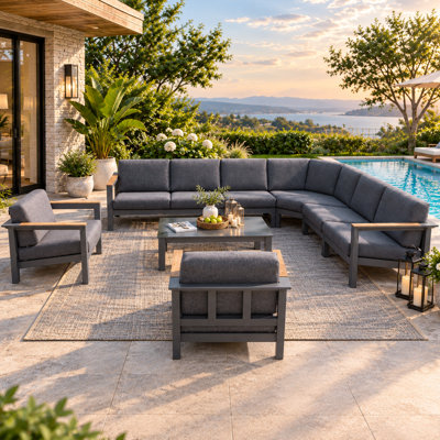 Caggiano 7 Piece Sectional Seating Group with Cushions