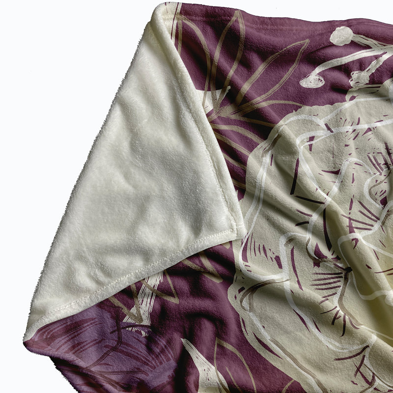 Campanella Plain Weave / Muslin Throw Blanket, Purple