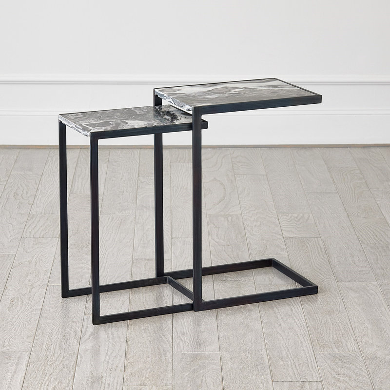 Nudge Marble End Table, 22" H x 14" W x 10.5" D