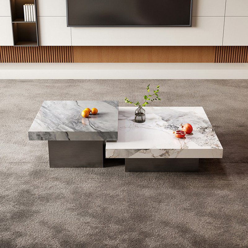 Jantcho, H 15,7 po x L 35,4 po x l 35,4 po, Gris / Blanc