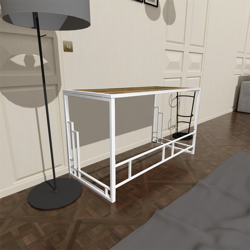 Metal Frame Walnut Finish Desk