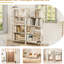 5 Tier Large Bookcase With Industrial Vintage Flair, White Metal Frame, Board For Home And Office Storage Bookshelf In Design,
