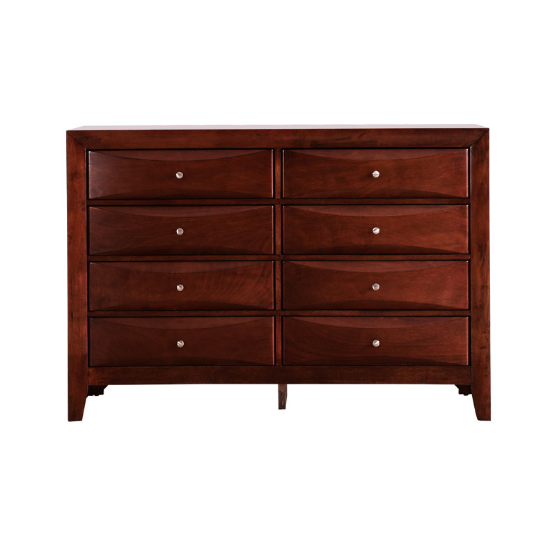 Commode en cerisier de chambre à coucher: tiroirs à queue d'aronde et unité de rangement moderne en métal