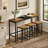 Modern Design Kitchen Dining Table, Pub Table, Long Dining Table Set With 3 Stools, Convenient Hanging Stool Design