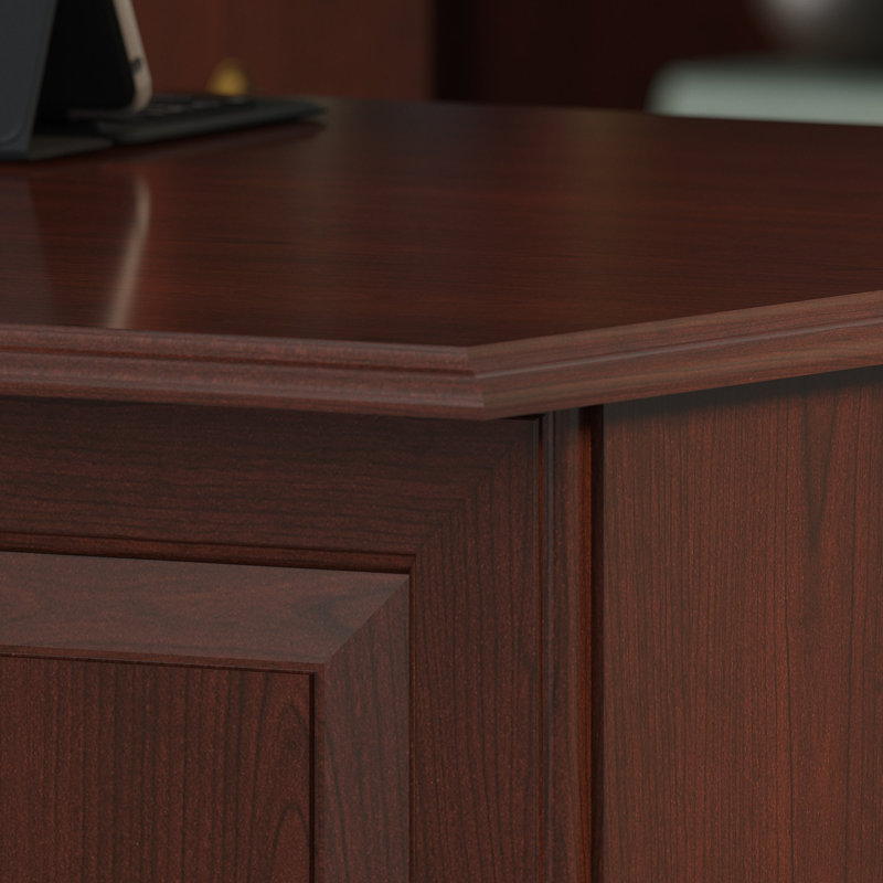 Modular L-Shaped Computer Desk, Harvest Cherry