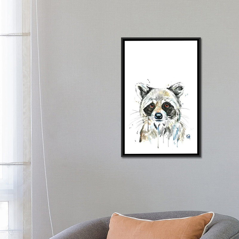 « peekaboo raton laveur » par lisa whitehouse, impression sur toile, H 26 po x l 18 po x P 1,5 po, Pas de tapis