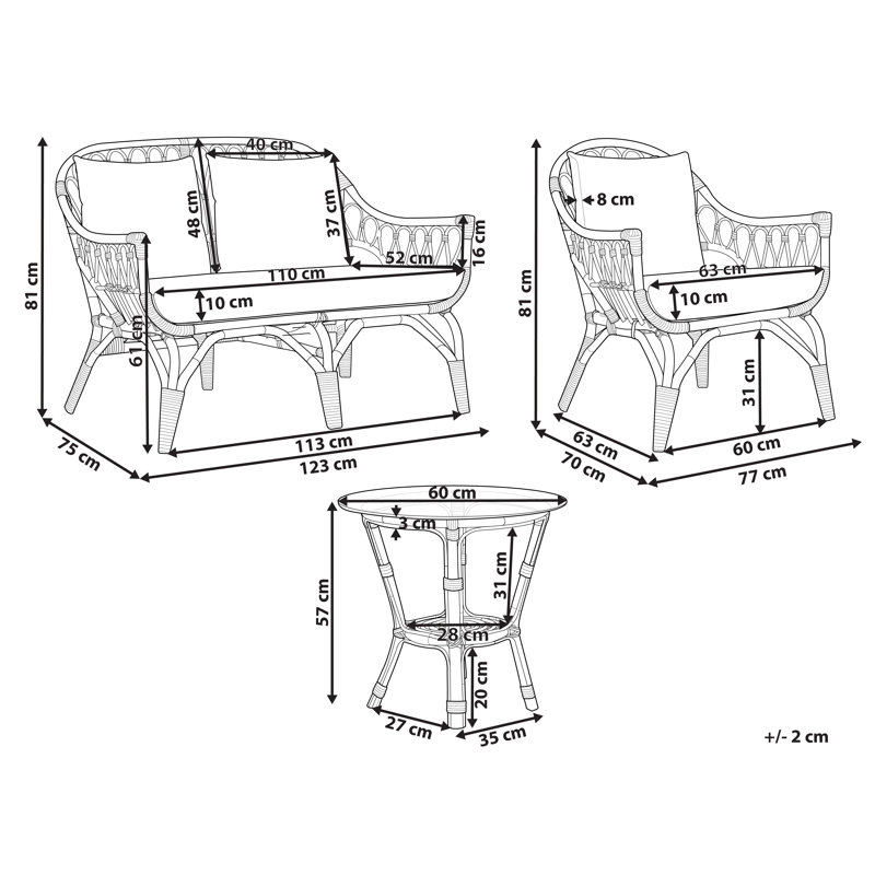 Sigurd 4 Seater Rattan Sofa Set