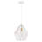 1-Light White & Gold Geometric Pendant Light, Adjustable Height 15.75"-93.7", Sloped Ceiling Compatible, E26 Socket, ETL Listed