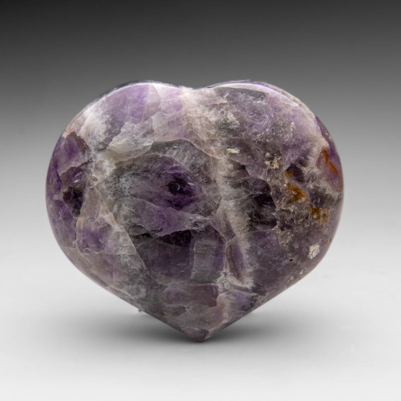 Genuine Polished Chevron Amethyst Heart