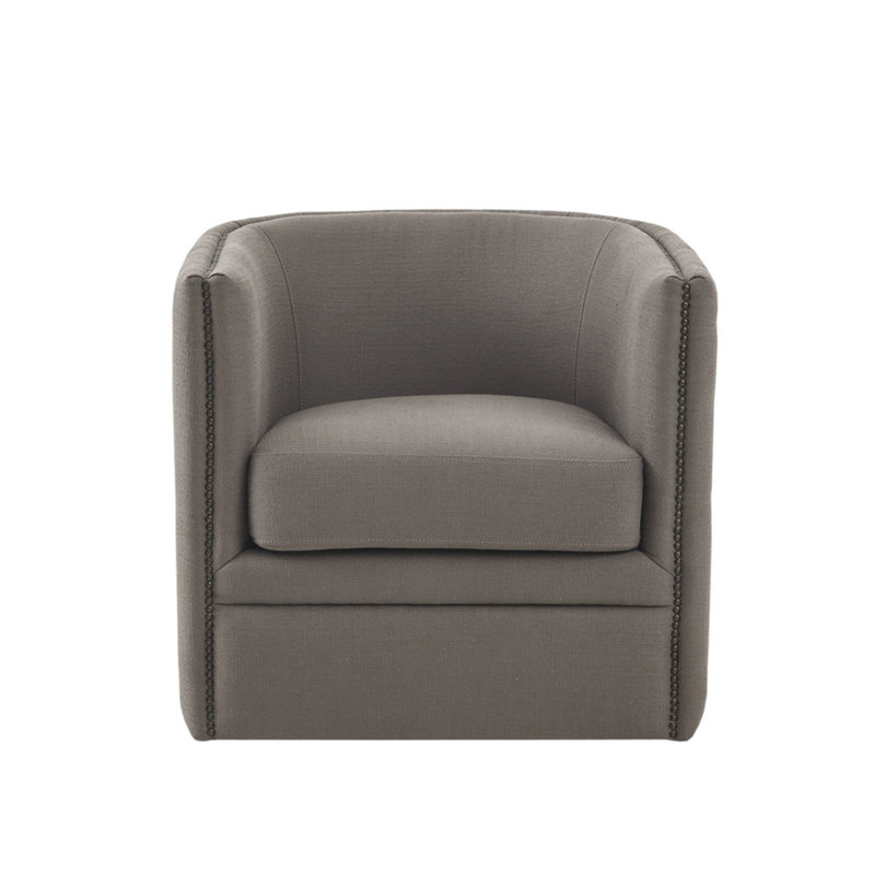 Stylish Taupe Swivel Chair - Solid Wood Construction, Comfortable Footrest With Massage And Heating Dual Function, Base, Relaxing Experience
