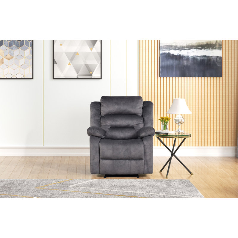 Zytaevius Recliner, Manual, Blue Grey Bronzing Fabric