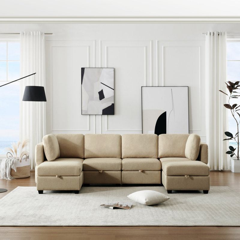 Canapé Kyson, Polyester beige