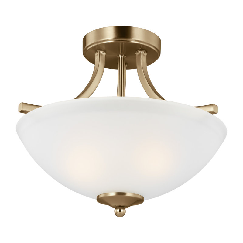 Geary Small Two Light Semi-Flush Convertible Pendant from Generation Lighting , Satin Brass
