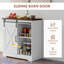 Buffet de ferme HOMcom, buffet 33 po avec porte de grange coulissante et tablette réglable, armoire de cuisine-1473779576