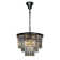 Allys 6-Lights Modern Matte Black Tier Round Crystal Fringe Chandelier 