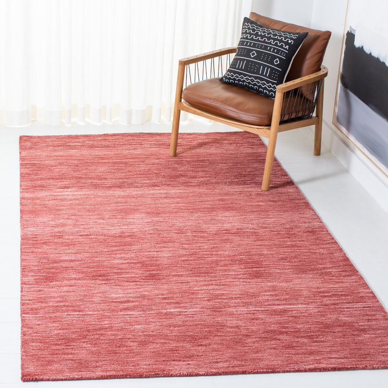 Tapis orange en laine / coton touffeté à la main Metro, Rectangle 5 pi x 8 pi