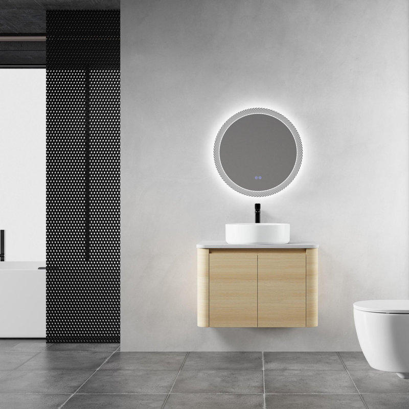 Meuble-lavabo mural avec lavabo en céramique, Blanc