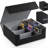 Trading Card Storage Box For 1800+, Leather Storage Box With Strong Closure, Card Box With 10 Dividers And 3 Foam Stoppers, Commander Deck Box Fit Yugioh, Mtg And Sport Cards, Black & Grey