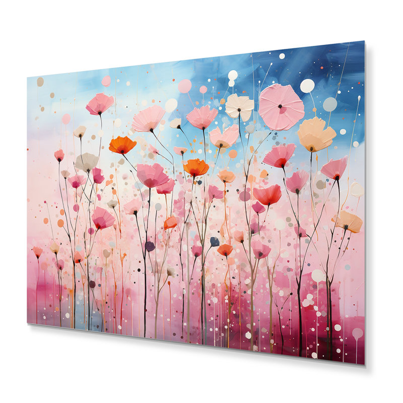 Rose pastel pastiche - impression sans cadre sur métal, H 16 po x l 32 po x P 1 po