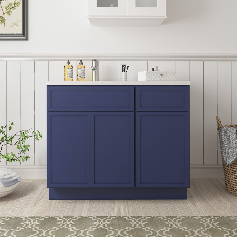 Base de meuble-lavabo simple 39 po seulement, Bleu