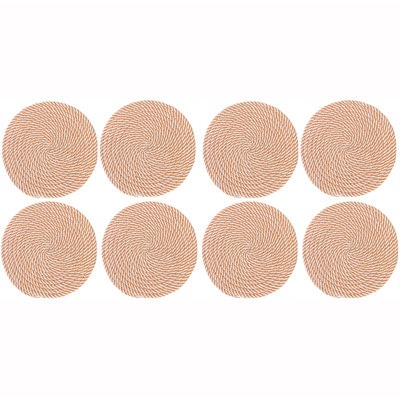 Polyester Agate Ceramic Jute Leather Crystal Circle Round 8 Piece Trivet Set