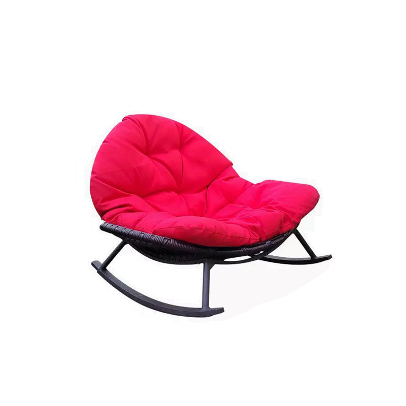 Chaise berçante Shell Style, Rouge, Noir