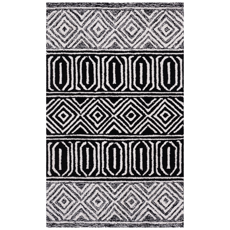 Haruno Hand Tufted Performance Geometric Rug, Rectangle 3' x 5'