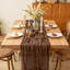 Chemin de table 3 pièces Nude, 10 pieds de chemin de table en gaze nu rustique 35 * 120 pouces pour les décorations de table de douche de mariage