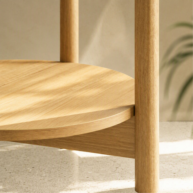 Table de bout à finition naturelle Natural, H 23,4 po x l 18 po x P 18 po, Beige