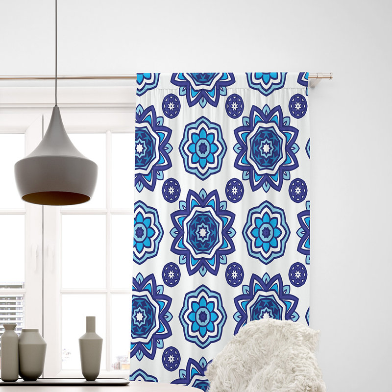 Paire de rideaux semi-transparents Mandala, L 40 po x L 82 po