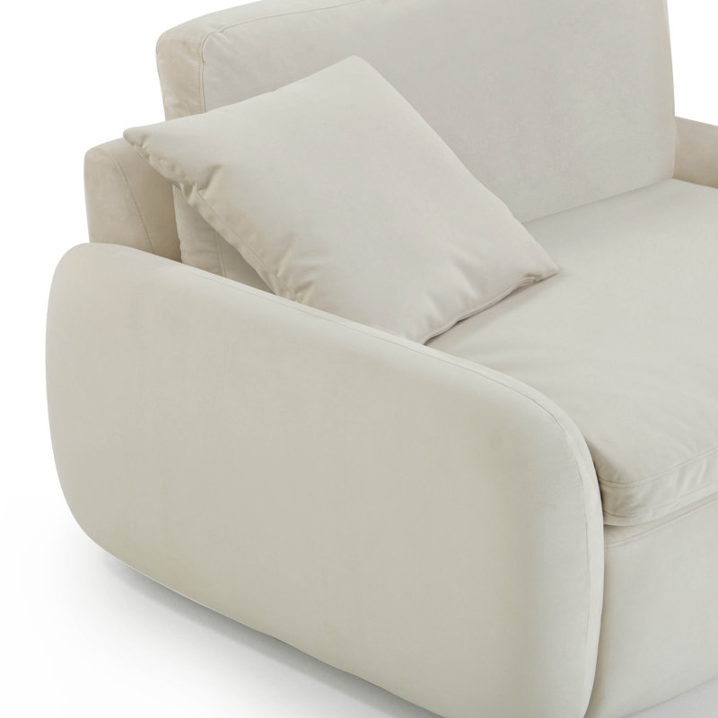 Lounge Chair, Cream Velvet