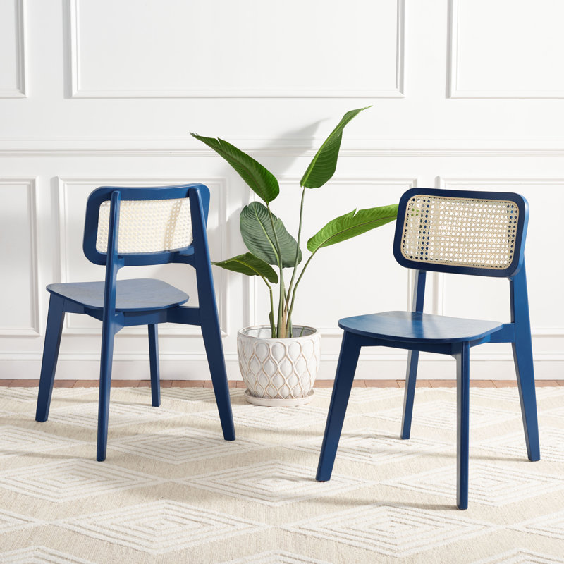 Chaise de salle à manger Finchamp Cane, Marine