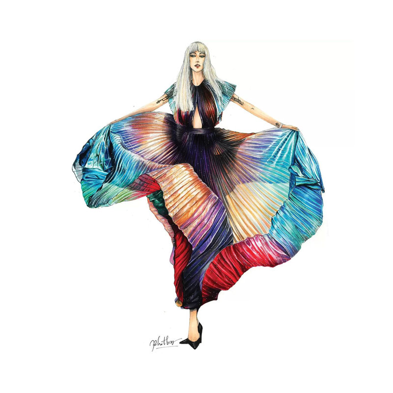 Lady Gaga, H 12 po x l 12 po x P 0,75 po