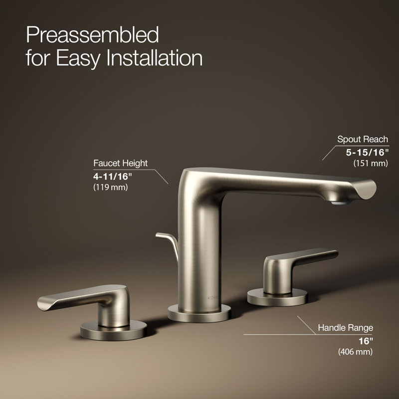 Avid Widespread Bathroom Sink Faucet, Vibrant Brushed Nickel